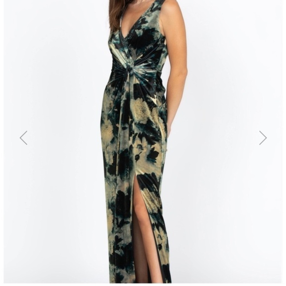 Johnny Was Sherwood Velvet Stretch Maxi Dress 6 tag have been removed